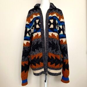 American Eagle south west cable knit zip up cardigan